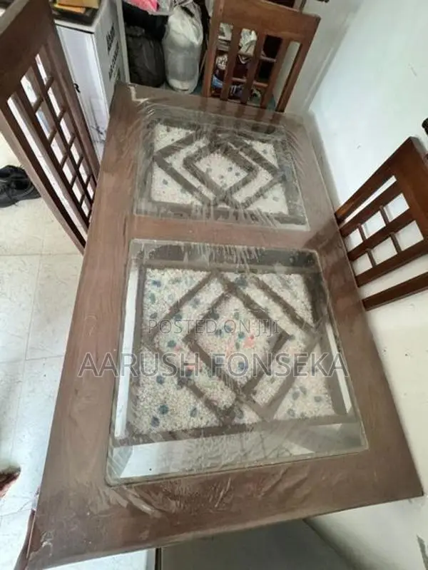 Wooden Dining Table with 4 Chairs
