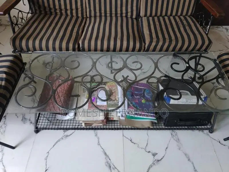 Iron Sofa Set with Coffee Table