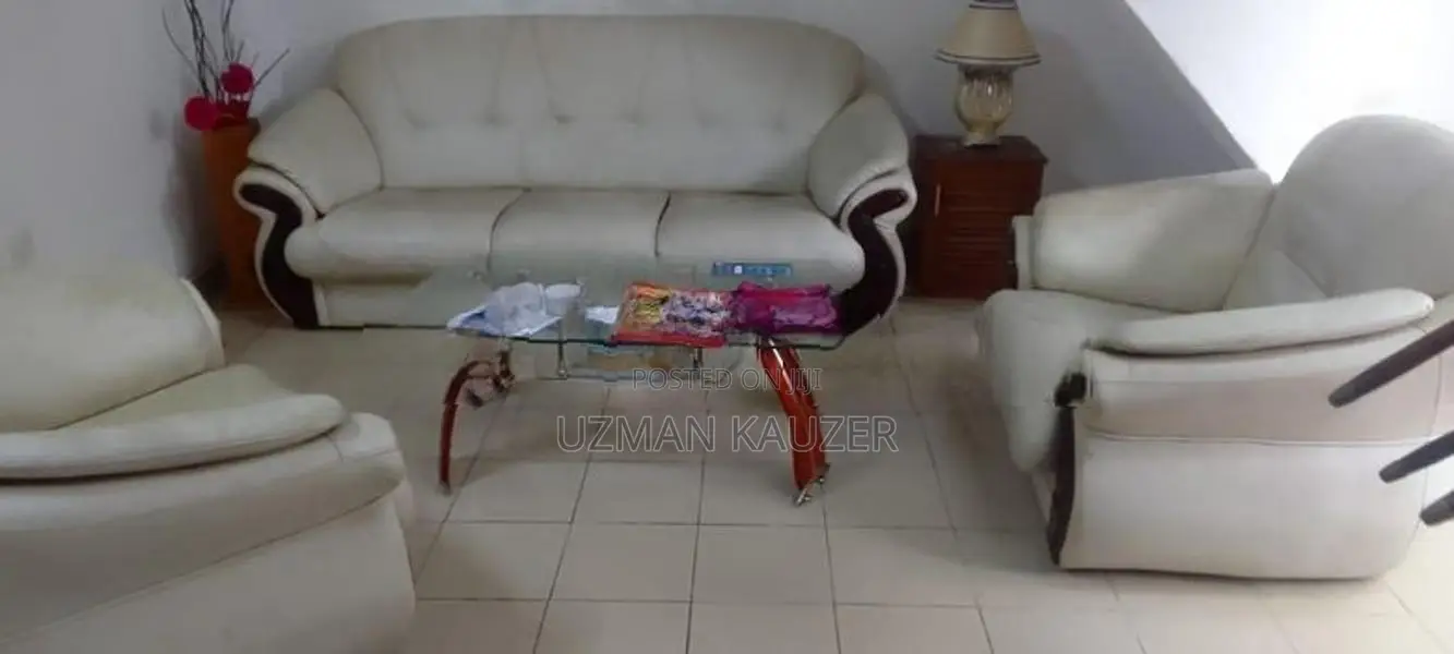 White Leather Sofa Set (3-Piece)