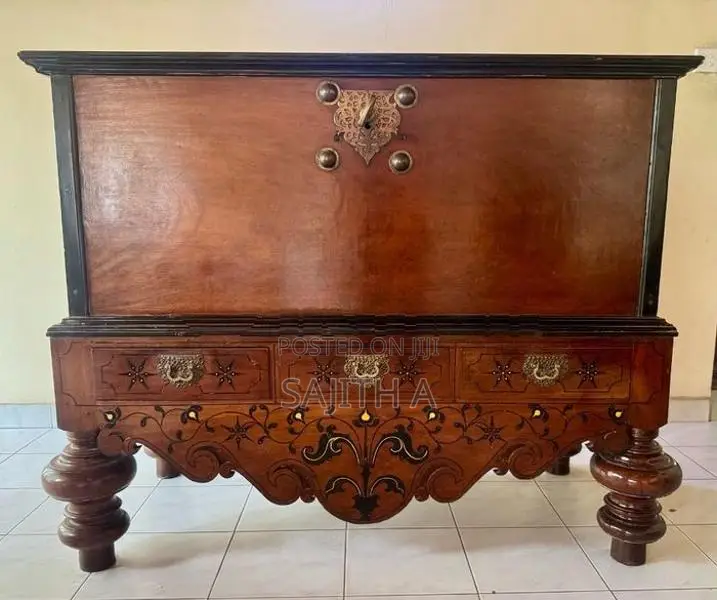 Antique Sri Lankan Ceylonese Dutch-Colonial Chest on Stand