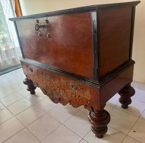 Antique Sri Lankan Ceylonese Dutch-Colonial Chest on Stand