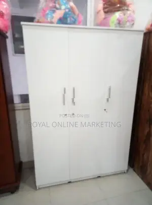 White 3 Door Cupboard (K-34)