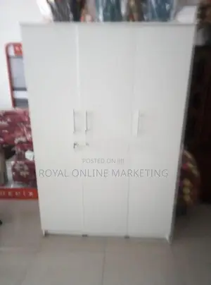 White 3 Door Cupboard (K-34)
