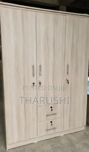 3 Door Wardrobe American Ash Color with Mirror