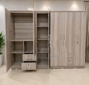 3 Door Wardrobe American Ash Color with Mirror