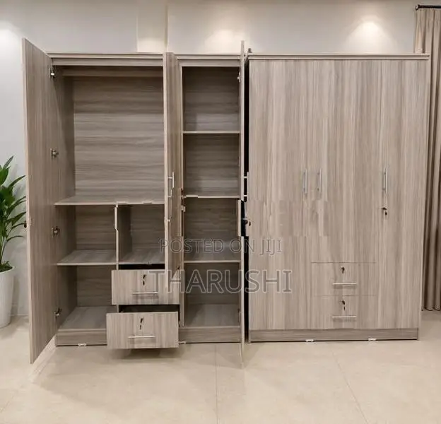 3 Door Wardrobe American Ash Color with Mirror