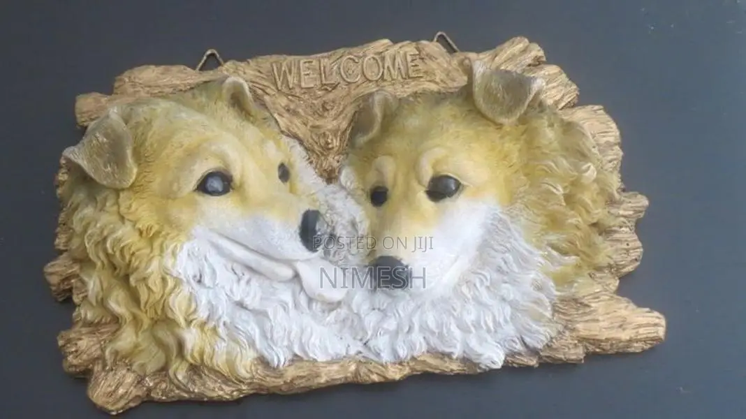 Beautiful 3D Dog "WELCOME" Wall hanging