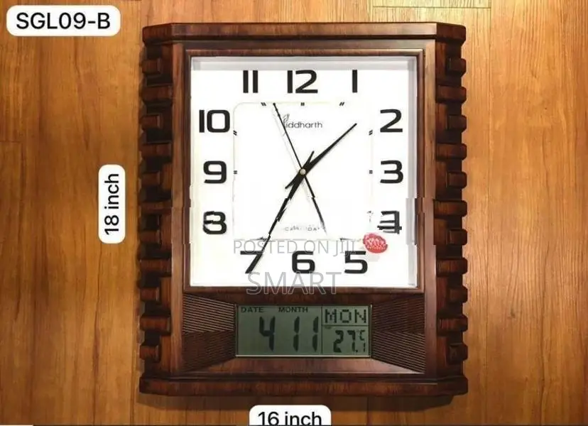 SIDDHARTH WALL CLOCK ELECTRO CALENDER ( 18 INCH x 16 )- SGL-09