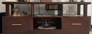 Wooden TV Stand / Media Console with Storage Drawers Open Shelving