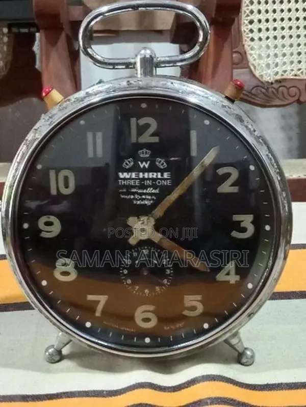 German Vintage Metal Alarm Clock