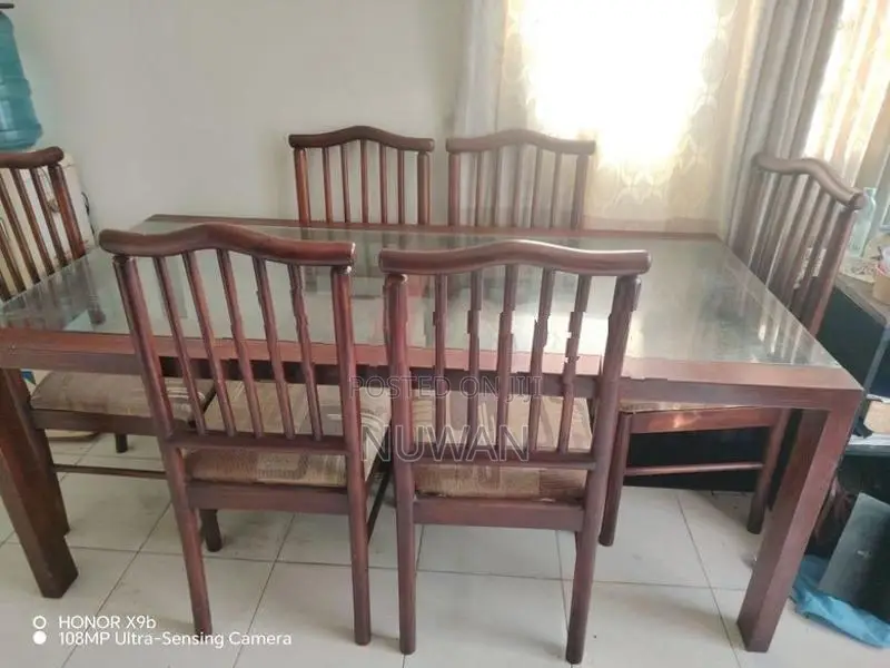 Teak table with 6 chairs