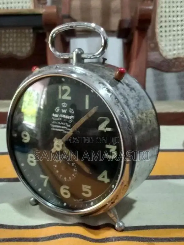 German Vintage Metal Alarm Clock