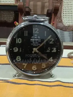 German Vintage Metal Alarm Clock