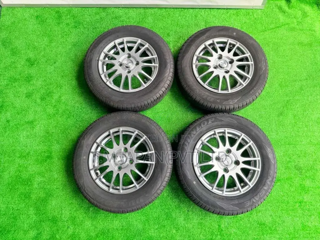 145-80-13 Tires with Alloy Wheels Set 13 Inch 4 Studs, 4JJ, 100 PCD fo