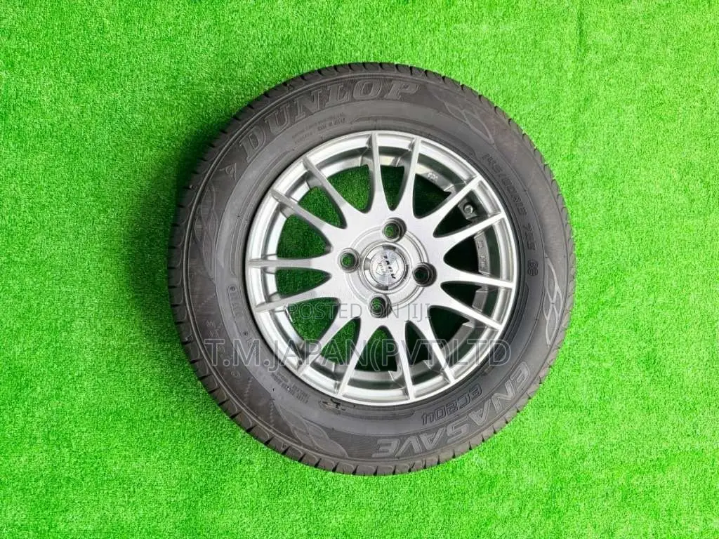 145-80-13 Tires with Alloy Wheels Set 13 Inch 4 Studs, 4JJ, 100 PCD fo