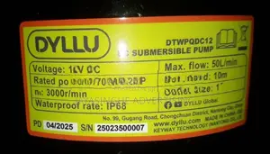 12V - D.C Water Pump Head 10 M Solar ( DYLLU )