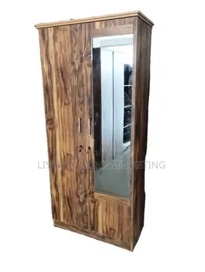 Melamine 2d Wardrobe With Glass Hb