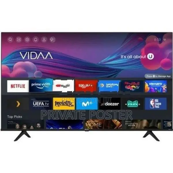 65" HISENSE Smart 4k UHD LED Frameless (VIDAA OS) TV 65A6Q