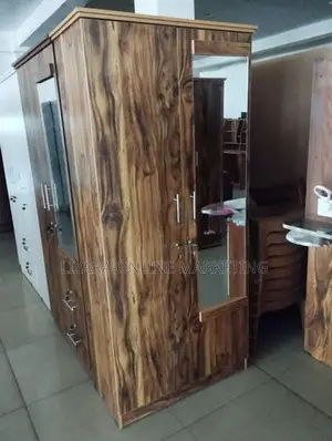 Melamine 2d Wardrobe With Glass Hb