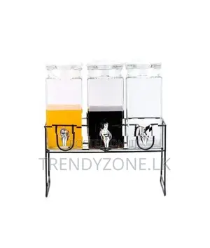 Glass Juice Dispenser With Stand Triple