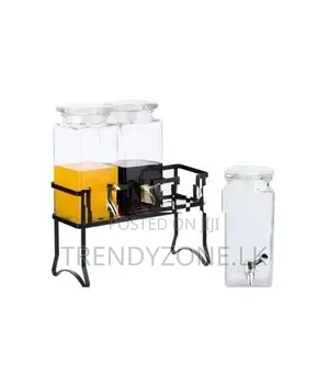 Glass Juice Dispenser With Stand Double