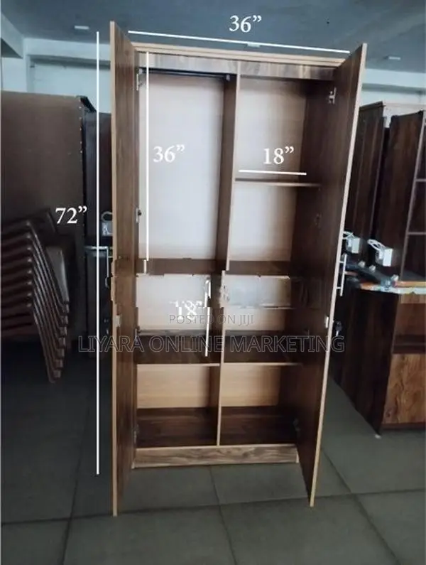 Melamine 2d Wardrobe With Glass Hb