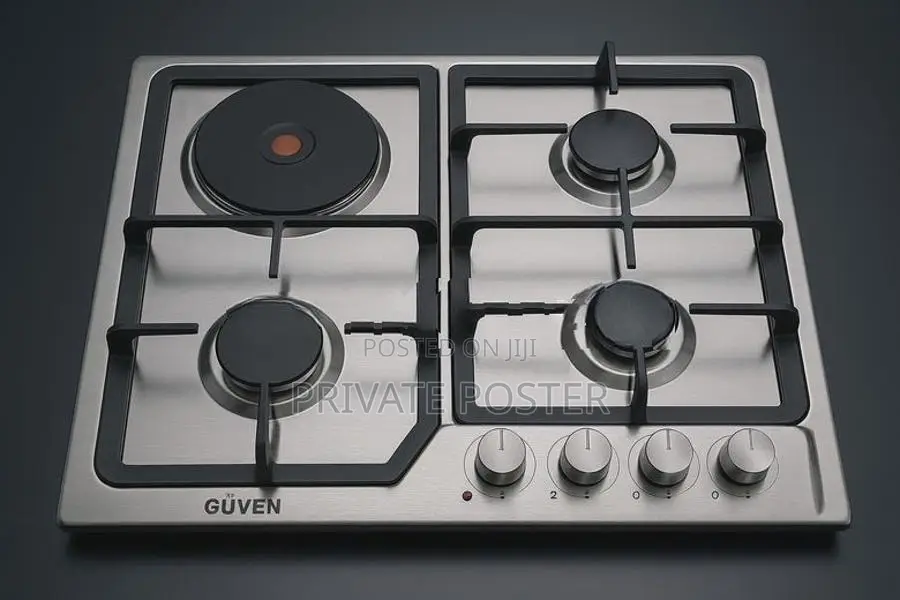 GUVEN German Technology 3Gas Burner +1Electric Hot Plate Cooker Hob