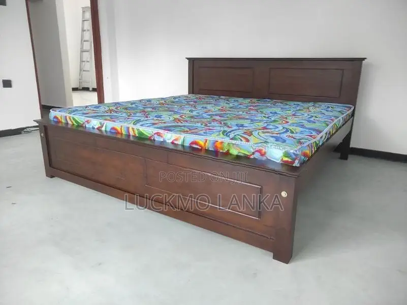 New 72x72 Teak Box Bed With Arpico Hybrid Mattress (V14)