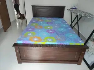 New 6x4 Teak Box Bed With Double Layer Mattress (V8)
