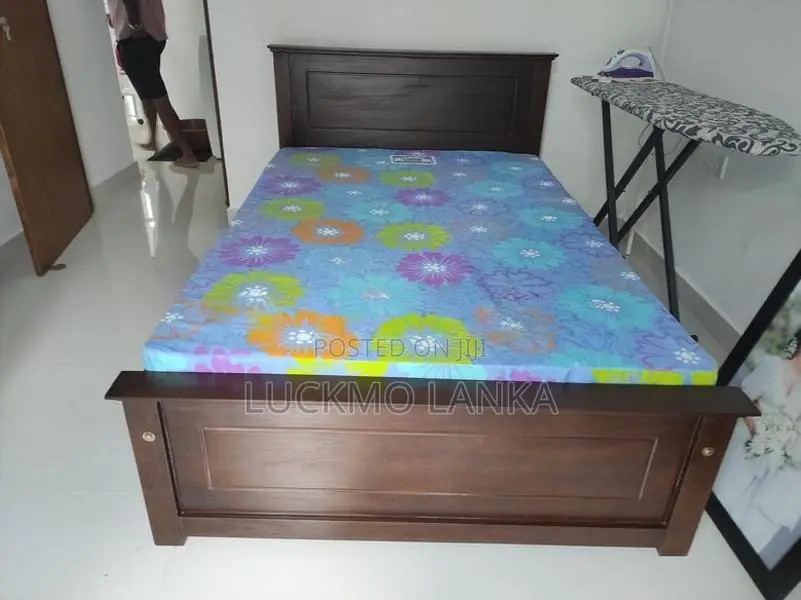 New 6x4 Teak Box Bed With Double Layer Mattress (V8)