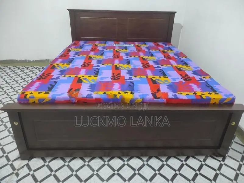 New 6x5 Teak Box Bed With Double Layer Mattress (V9)