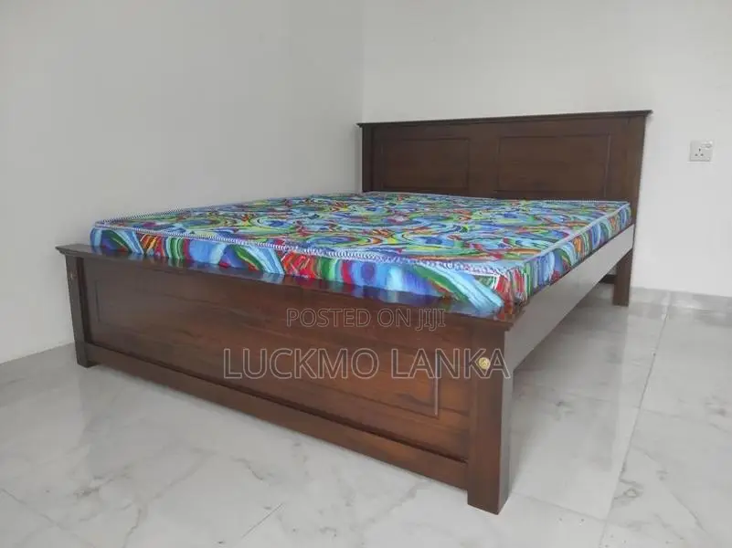 New 72x60 Teak Box Bed With Arpico Hybrid Mattress (v13)