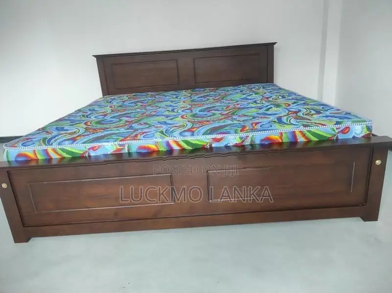 New 72x72 Teak Box Bed With Arpico Hybrid Mattress (V14)
