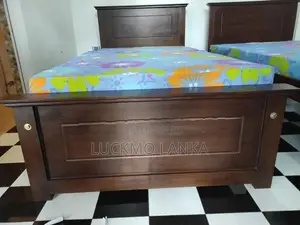 New 6x3 Teak Box Bed With Double Layer Mattress (V7)