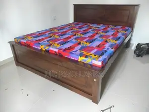 New 6x5 Teak Box Bed With Double Layer Mattress (V9)