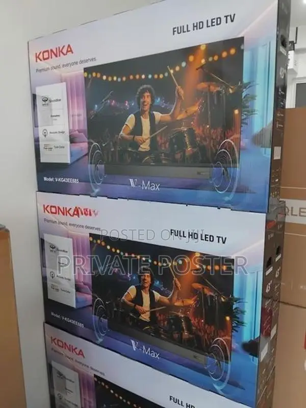 New KONKA 43" V MAX Full HD LED Frameless (built-in Soundbar)
