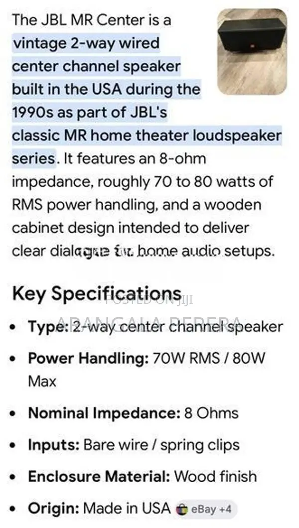 JBL Center Speaker