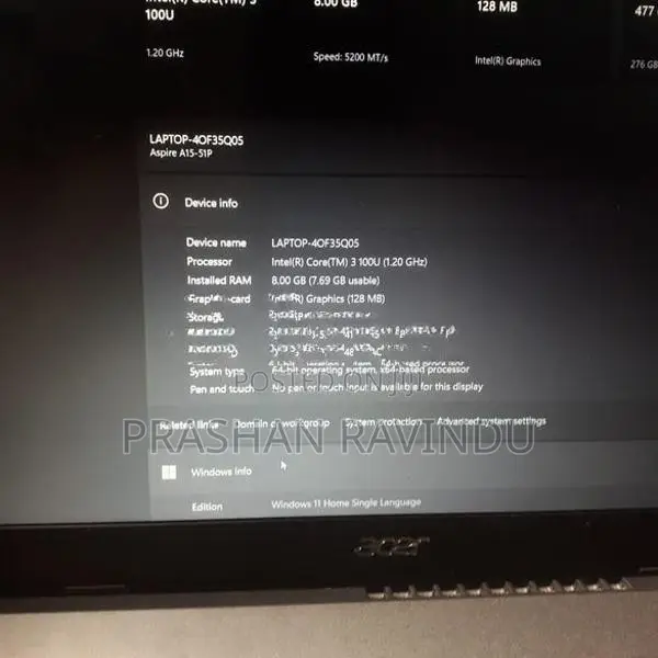 Acer Aspire A15-51P 14th Gen Intel Core 3 8GB RAM 512GB SSD