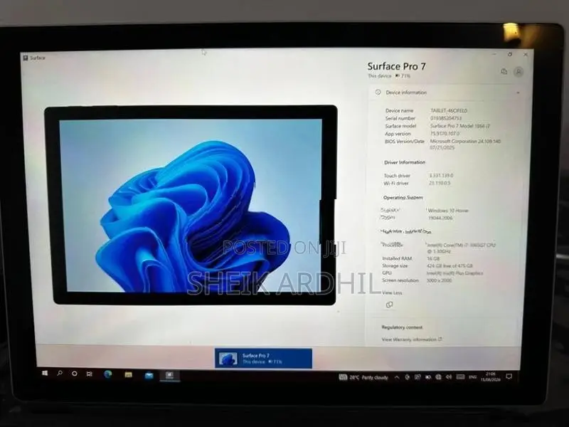 Surface Pro 7 i7-16GB 512GB Laptop