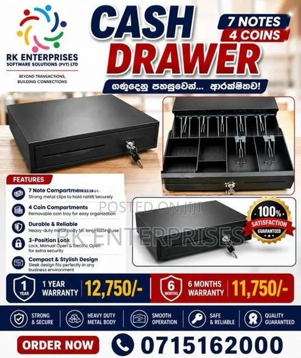 Cash Drawer 5 Bills 8 Coins