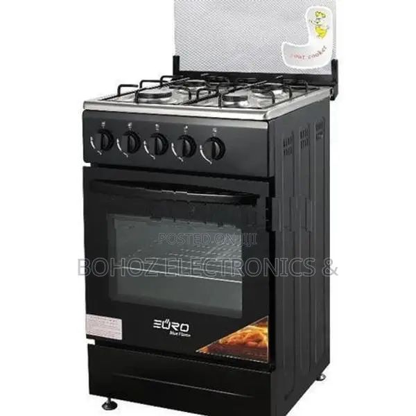 EURO (Turkey) Free Standing Gas Oven with 4 Burner EU55FS4GG-BK