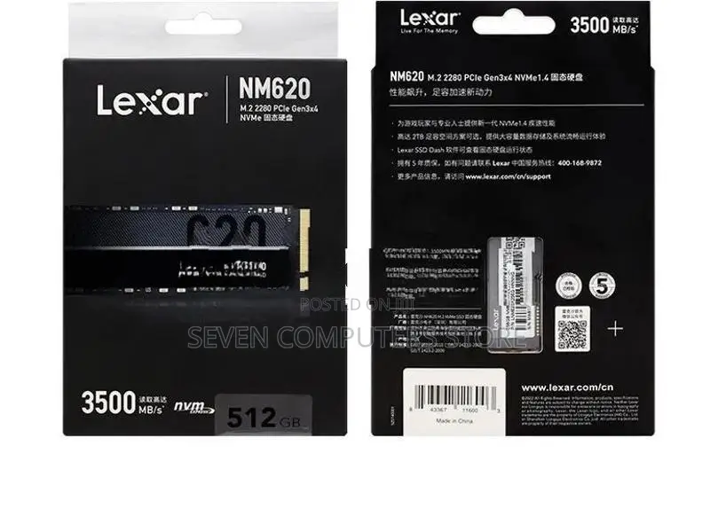 Lexar NM 620 512GB NVMe GEN 3X4