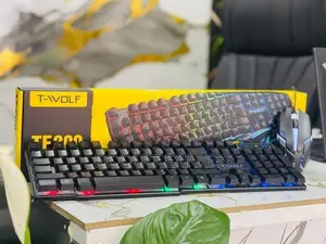 T-WOLF TF200 Gaming Rainbow Backlit RGB Wired Keyboard Mouse Combo