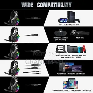 K10 Pro Wired Gaming Headphones with Mic