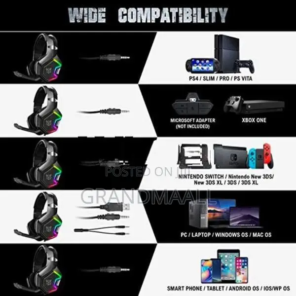 K10 Pro Wired Gaming Headphones with Mic