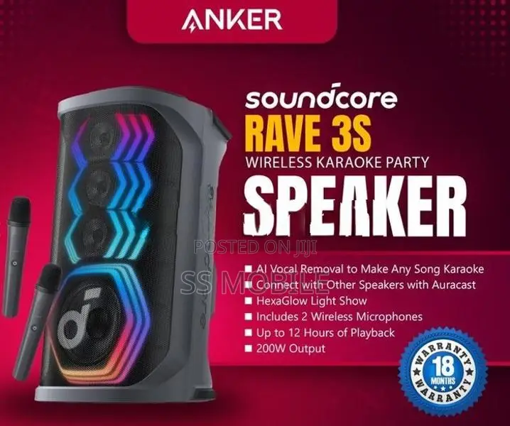 Soundcore Rave 3S Wireless Karaoke Party Speaker 200W
