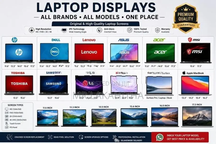 ALL KIND OF LAPTOP DISPLAY REPLACEMENT