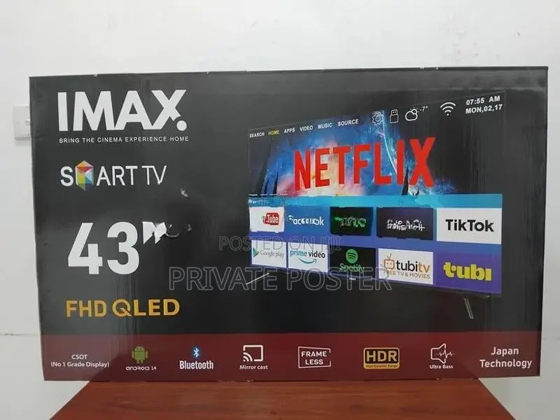 New IMAX 43" Smart Android 14 QLED FHD HDR Frameless LED TV
