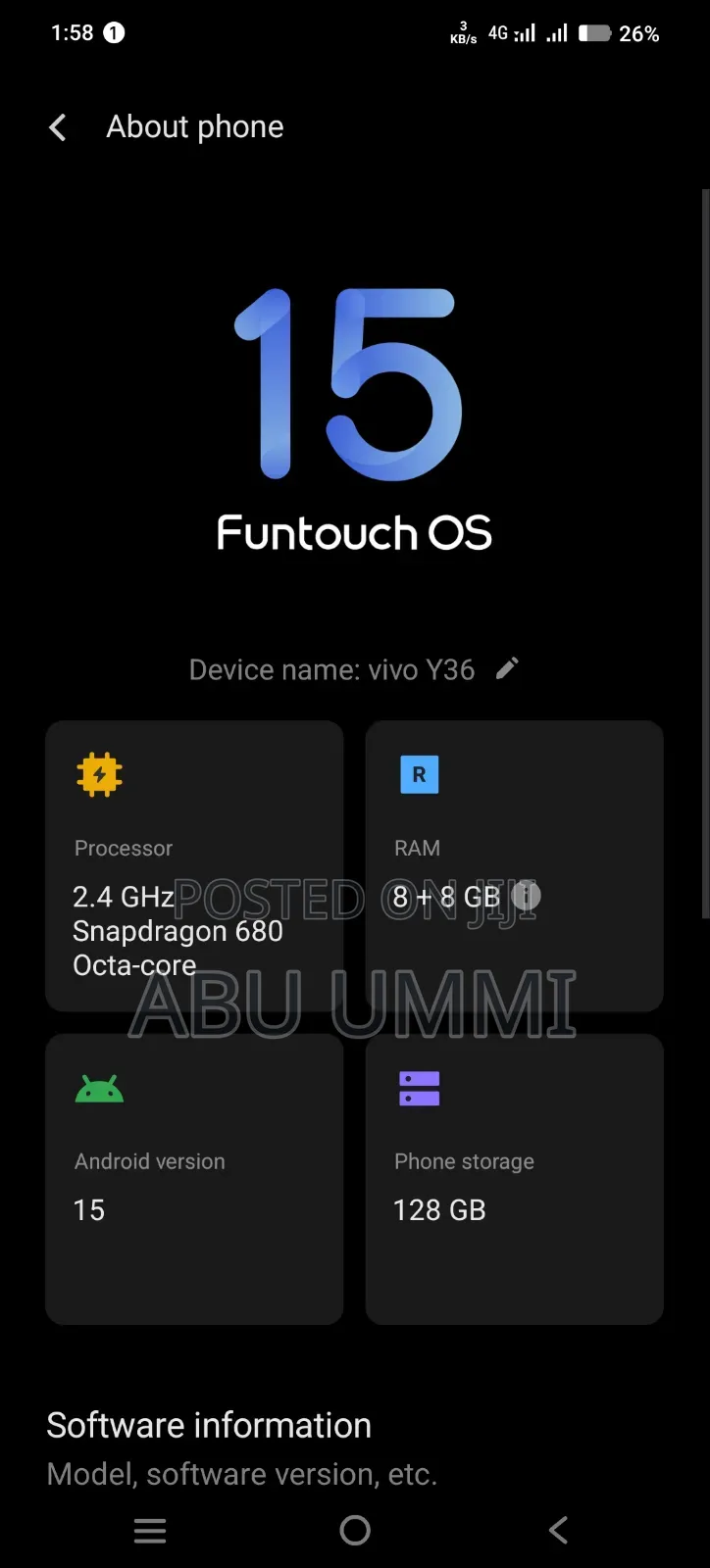 Vivo Y36 128 GB Blue