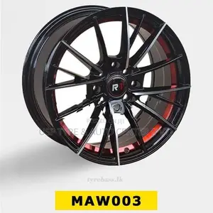 15X7 8X100/114.3 BLACK MACHINE FACE+RED UNDERCUT ALLOY WHEEL